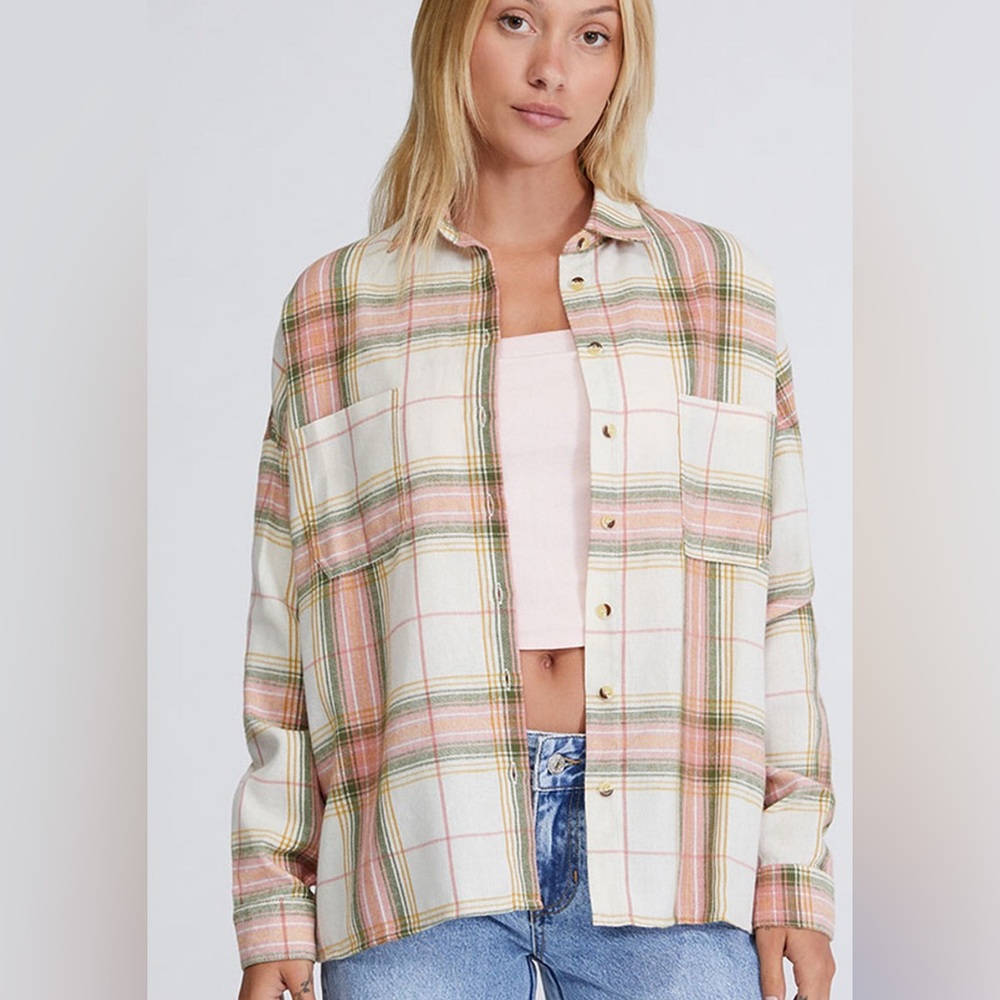 La Hearts PacSun Boyfriend Flannel Shirt - Picture 1 of 9